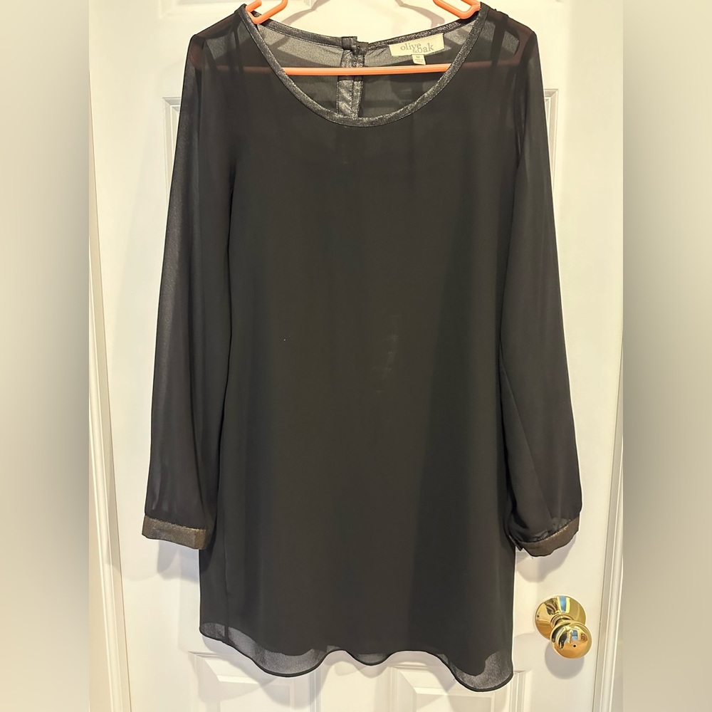 Olive and Oak Mini Dress Size M Black and Gold